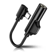 2 In 1 Usb Type C To 3.5Mm Headphone Jack Adapter For Samsung / Huawei Xiaomi Black Cables & Adapters