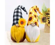 2Pcs Sunflower Garden Gnome Scandinavian Gnome Christmas Ornaments Swedish Nisse Tomte Home Decoration