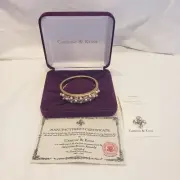 NOS Camrose & Kross Jacqueline Kennedy crystal pearl gold plated bangle bracelet