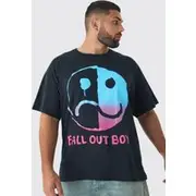 Mens Black Plus Fall Out Boy License Print T-shirt