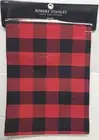 1 Fabric Indoor Table Runner (13" x 70") BLACK & RED PLAID BUFFALO CHECK, HL