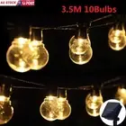 Retro Solar String Lights Outdoor Garden LED Festoon Party Globe 10 Bulbs Light