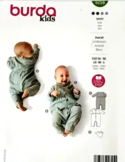 Burda 6258 Baby Jumpsuit Sewing Pattern NEW! Uncut Sizes Baby 1 mo. - 3 mo.