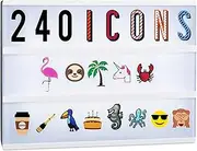 Relaxdays Lightbox Extension Set, 240 Crazy Icons, Accessory Kit with Letters and Numbers, Colourful Light Box Symbols