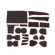 Car Water Cup Gate Slot Mats Plastic Red Anti-Slip Interior Door Pad For Nissan Sylphy 2016