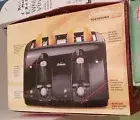 Sunbeam Toaster 3911 Black 4-Slice Wide Slot NEW in Open Box