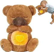 Toddler Sleep Soother Bear - 30CM Velvet Plush Bear with Calming Music, Light Up Breathing Sleep Doll | Soft Stuffed Animal for Baby, Kids, Birthday, Mother's Day, Valentine's Day