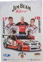 Jim Beam Racing Poster - Steve Johnson Will Davison Dick Johnson Ford Falcon