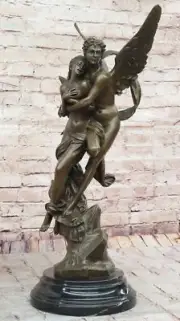 Henri Godet Inspired Bronze Cupid and Psyche - Romantic Collectible Sculpture