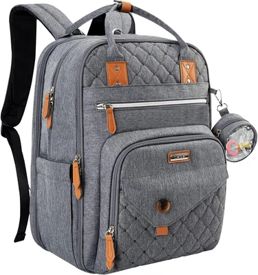 Lekebobor Nappy Changing Bag, Baby Diaper Bag Backpack with Changing Station,...