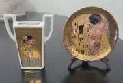 VINTAGE MINIATURE GOEBEL VASE W/ Matching Mini Plate