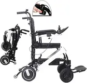 Folding Electric Powered Wheelchair, Lightweight Portable Smart Chair, Personal Mobility Scooter Wheelchair, Dual Remote Control, Weighs Only 51 Lbs - Supports Up to 220 Lbs