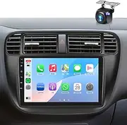8Core 4+64G Car Stereo for Honda Civic 1996-2001 (Manual AC) Wireless Carplay Android Auto,9 inch 1280 * 720P IPS Touch Screen Radio, Android/GPS/WiFi/32band DSP Audio/Bluetooth/SWC/Backup Camera