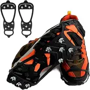 [LNJ] Spikes for Shoes Winter - Crampons - Shoe Spikes Shoe Claws - Ice Cleats Crampons with 8 Stainless Steel Spikes - Non-Slip Grödel Ice Spikes Snow Chain for Climbing Mountaineering Trekking A (L)