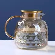 Glass Pitcher Water Carafe with Lid Fridge Pitcher 304 Stainless Steel Lid