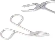 Professional Stainless Steel Scissors Shaped Slant Tip Tweezer Clip 'Eyebrow