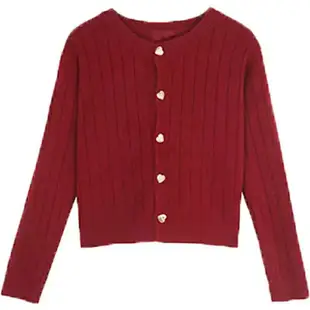 小香風上衣紅色針織衫法式慵懶風毛衣開衫外套女2020年新款春秋季