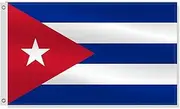 3×5 FT Cuba Flag,Large Cubans National Decor,Double Side Digital Printed 75D Polyester Banner With Canvas Header Brass Grommet