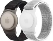 [2 Pack] 17CM Nylon AirTag Bands for Children, AirTags Holder Case
