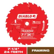 DIABLO 7-1/4In 24T Framing Saw Blade for Wood, Thin Kerf, Long Life, Fast Cuts