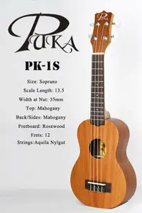 在飛比找樂天市場購物網優惠-【非凡樂器】PUKA PK-1S【21吋】烏克麗麗Ukule