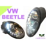 小亞車燈改裝＊VW 福斯 金龜車 BEETLE 遠近雙光 2006-2010年 類12年後式樣 R8燈眉 魚眼 大燈