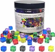 AiFanS 240 Pieces Centimeter Cubes, Counting/Sorting Toy,Plastic Math Cubes,Early Development Activity Games with Portable Box(Translucent,6 Colors)