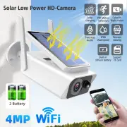 Solar Security Camera Outdoor 4MP Wireless WiFi Battery Cam System Night Vision