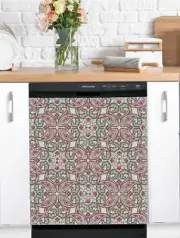 Dishwasher Magnet Cover - Reusable Magnetic Tiles Decal - Pack of 4 Tiles - V069