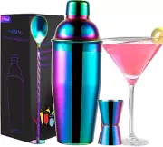 24Oz Cocktail Shaker Bar Set, Martini Shaker with Built-In Strainer