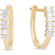 Lana Mini Baguette Diamond Huggie Hoop Earrings