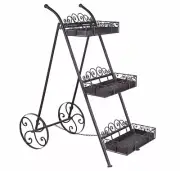 Plant Ladder Plant Shelf 3 Levels Flower Stand Flower Rack Flower Stair 110Cm