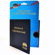 Dark Blue AUTO CAR TRUCK INSURANCE REGISTRATION HOLDER WALLET 5.25x4.6"Vinyl