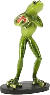 Frog Figurine Decor, Frog Statue Eye Catching Sturdy Lifelike for Garden Patio (Rugby)