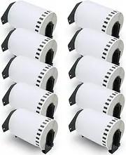 BETCKEY - Compatible DK-2243 Continuous 4" x 100' Replacement Labels,Compatible with Brother QL Label Printers [10 Rolls with Refillable Cartridge Frame]