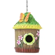 Bird Houses for Outside Hangable Bird Nesting Box Resin Decorative Cute