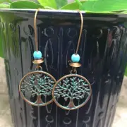 2” Bronze-tone Earring Set Bohemian Retro Drop Dangle Hook New Free Ship 7109