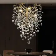 kvtinmty Modern Gold Crystal Tree Branches Chandelier21 Inchs 6 Lights Modern...