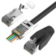 VCELINK CAT6A Connector, RJ45 Connectors Pass Through CAT7 Shielded...