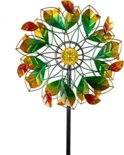 Wind Spinner Autumn Pinwheels Kinetic Sculpture Sturdy Stakes Outdoor Decoration