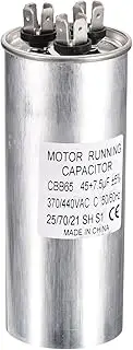 uxcell CBB65 Dual Run Start Capacitor, 45+7.5uF 370VAC 440VAC, Circular Run Capacitor, for Air Conditioner Cool Heat Pump Condenser Straight, AC Motor Fan Starting