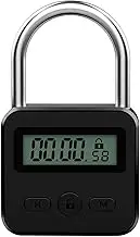 Enajucy Metal Timer Lock - Electronic Time Padlock with LCD Display - USB Rechargeable (Black)