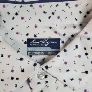 Ben Hogan Performance Polo Men 2XL Golf Shirt Mini Palm Tree Print Lightweigt