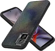 Case Compatible for Motorola Edge 30 Neo/Moto Edge 30 Lite Phone Case Cover TPU Soft Silicone 3D Colorful Laser Reflection Black