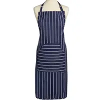 在飛比找PChome24h購物優惠-KitchenCraft 平口雙袋圍裙(條紋藍)