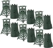 AUTSUPPL 10 Set of Plastic Turret Watchtower Toy Landscaping Prop Toy Equipment Models