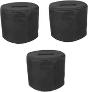 3pcs Round Fire Pit Cover Outdoor Waterproof Oxford Fabric Lid for Garden Courtyard Yard Easy Install Weatherproof