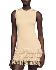 Sandro Fringe Trim Mini Dress