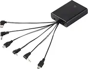 HOMEYUER External Battery Pack with six Kind Jacks and ON/Off Switch for Various DC Equipment,Like Some Kinds Safe Box,Electronic Cabinet Lock,Toys,LED Lighting and so on.Output DC 6V