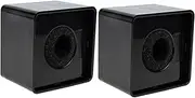 COMNESTBI 2Pcs Portable Microphone Station Logo Flags Durable Abs Square Cube Shaped Mic Logo Flags for Interviews News Reporting Ktv Hosts Black Color Easy to Install and Disassemble